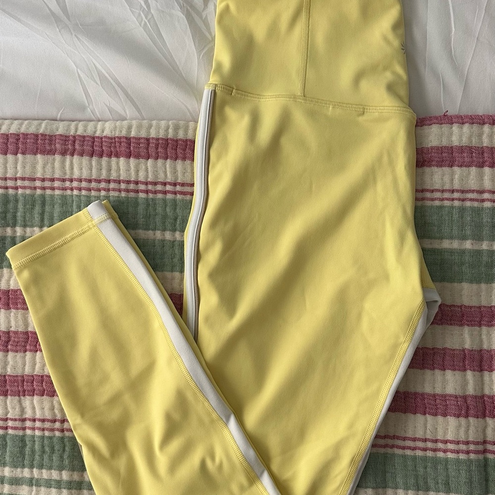 Athleta Women’s Yellow Leggings with White Accents